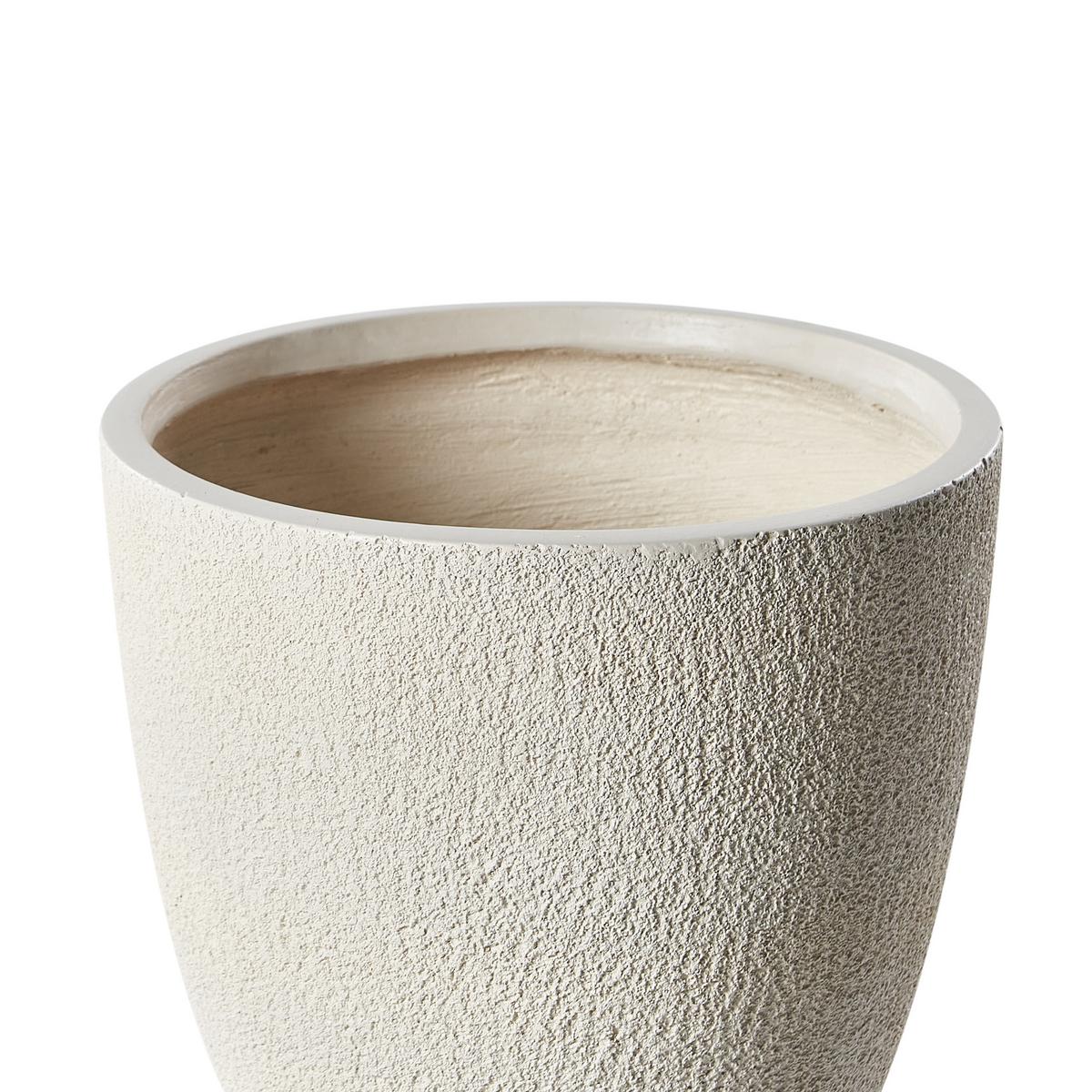 BLUMENTOPF Weiß Kannia - Weiß, Naturmaterialien (32cm) - Beliani