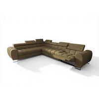 ECKSOFA Bastien Relax - Grün, Holzwerkstoff/Textil (260/330cm) - Fun Möbel