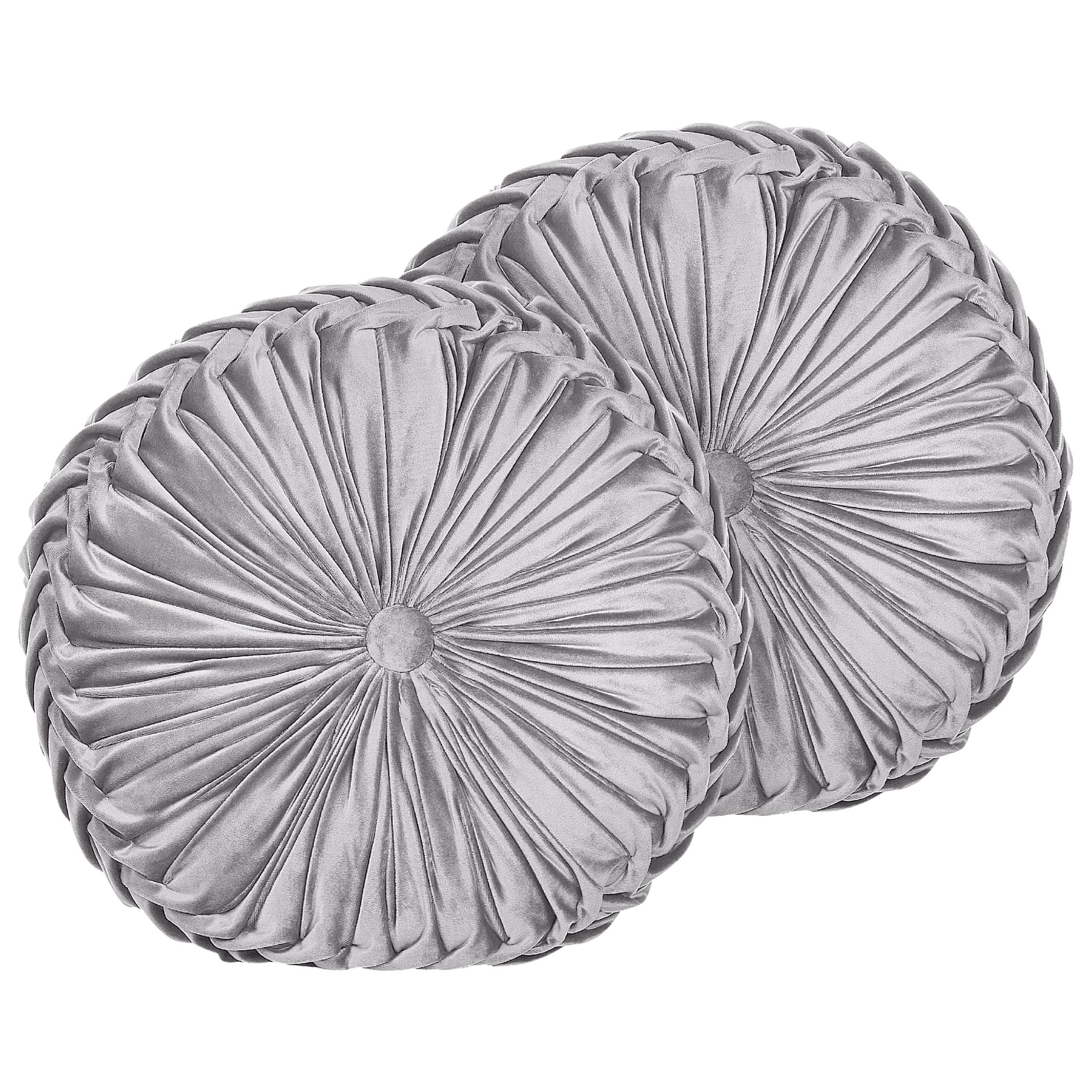 DEKOKISSEN 2er-Set Grau 40/40 cm Udala - Grau, Textil (40/40cm) - Beliani