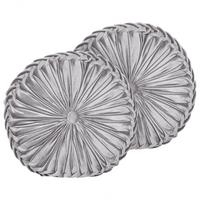 DEKOKISSEN 2er-Set Grau 40/40 cm Udala - Grau, Textil (40/40cm) - Beliani