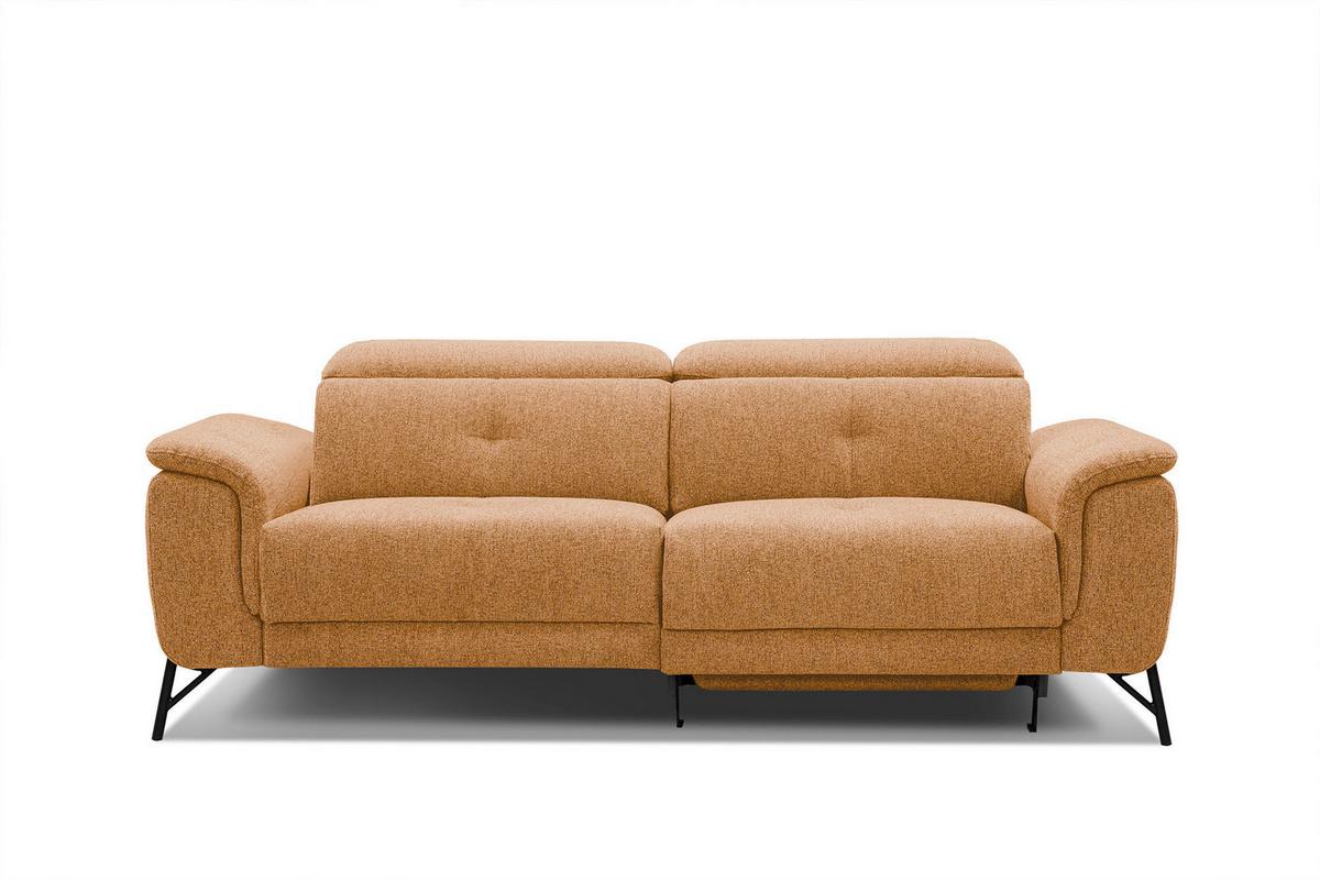 SOFA AVENA 3-Sitzer mit 1 Relaxfunktion, orange - Orange, Holzwerkstoff/Textil (204/80/108cm) - Wozimo