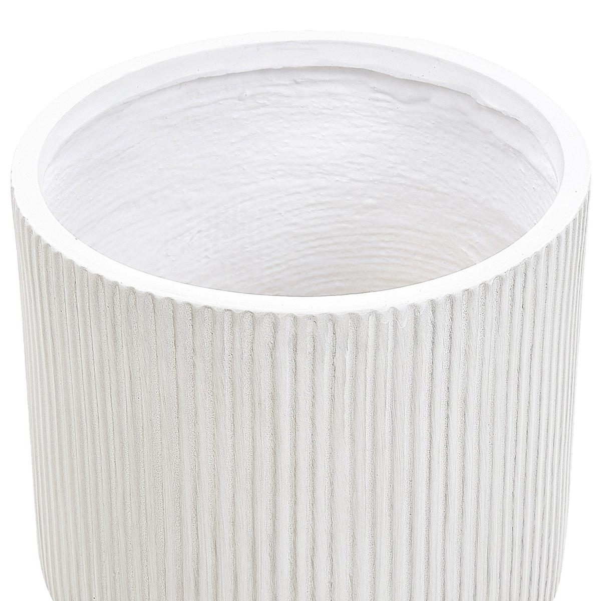 BLUMENTOPF Weiß Daria - Weiß, Naturmaterialien (30cm) - Beliani