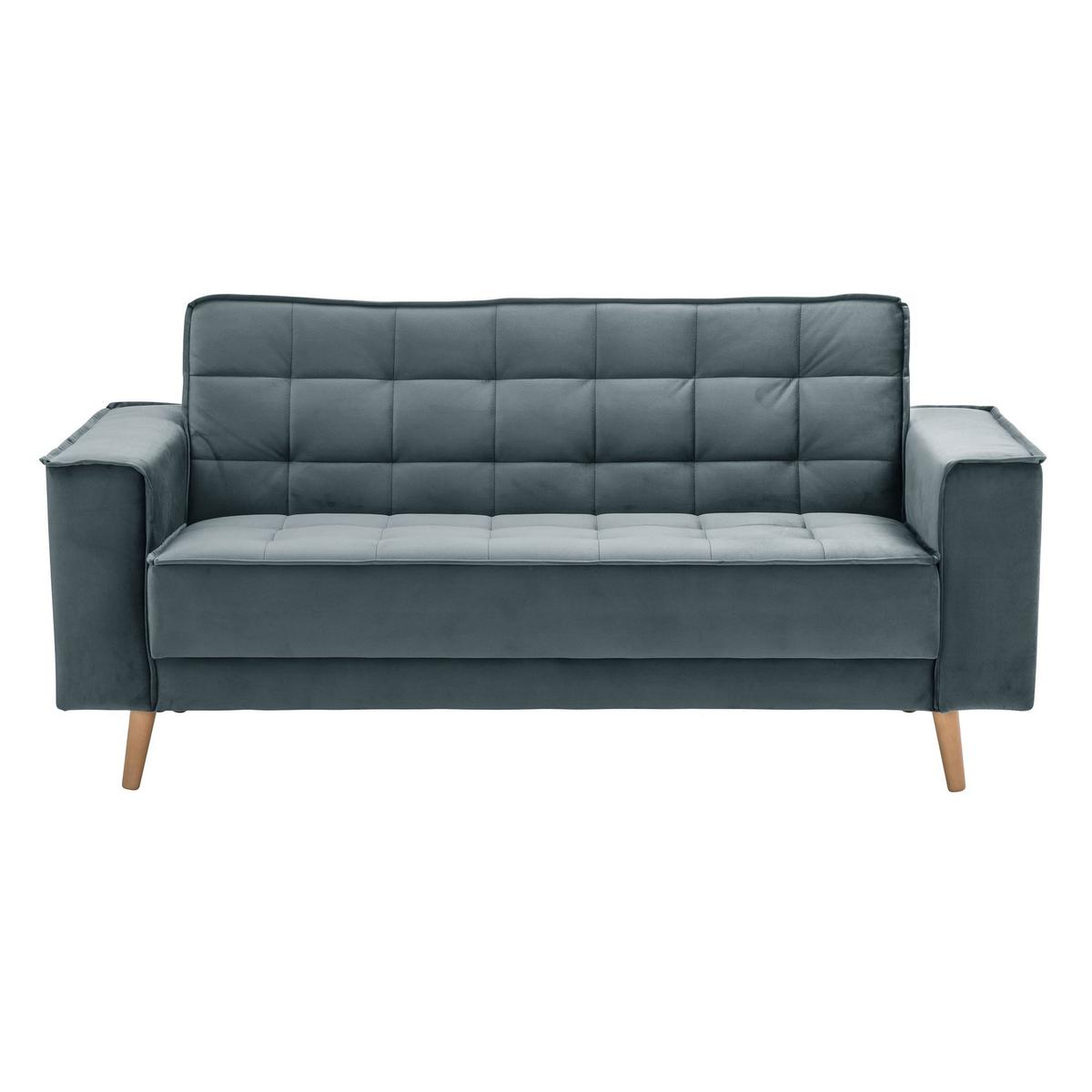 SOFA 2-Sitzer Kavindra Samtvelours azur - Aubergine, Kunststoff (180/84/78cm) - 58aufmkessel