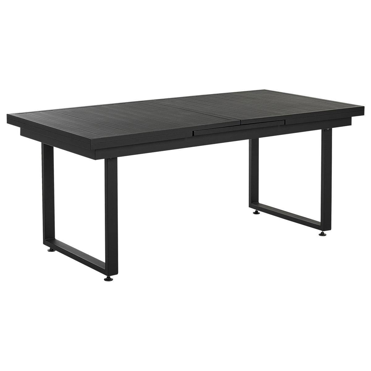 GARTENMÖBEL SET 8-Sitzer Aluminium schwarz Auflagen grau Valcanetto/Taviano - Hellbraun/Schwarz, Metall - Beliani