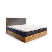 BOXBETT VERDON 180x200 cm mit Matratze und Topper - Graphitfarben - Graphitfarben, Holz (180/200cm) - MASSENO