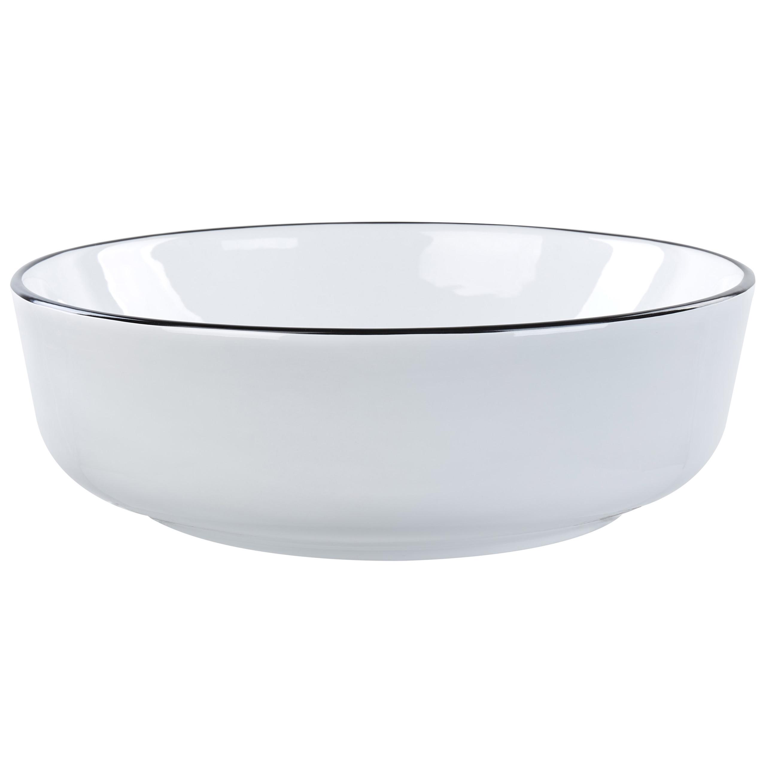 AUFSATZWASCHBECKEN Weiß 42 cm Keramik Xert - Schwarz/Weiß, Keramik (42/14/42cm) - Beliani