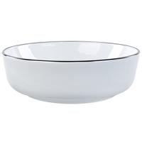 AUFSATZWASCHBECKEN Weiß 42 cm Keramik Xert - Schwarz/Weiß, Keramik (42/14/42cm) - Beliani