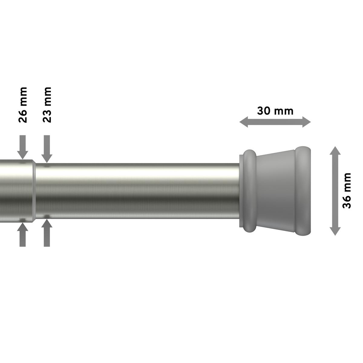 SPANNSTANGE / DUSCHVORHANGSTANGE Tensofix 80-130 cm, 26 / 23 mm Ø Edelstahl-Optik - Edelstahlfarben, Kunststoff/Metall (130cm) - INTERDECO