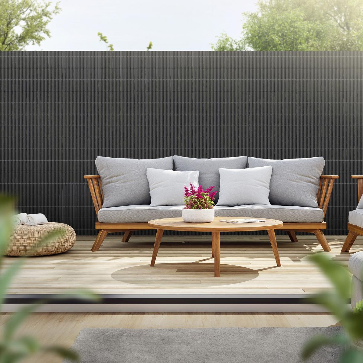 PVC SICHTSCHUTZMATTE 160 x 700 cm Anthrazit - Anthrazit, Kunststoff (700/160cm)
