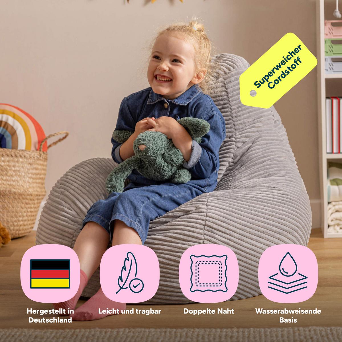 KINDERSITZSACK Sessel Dalton - Grau, Textil (69/59/65cm) - icon