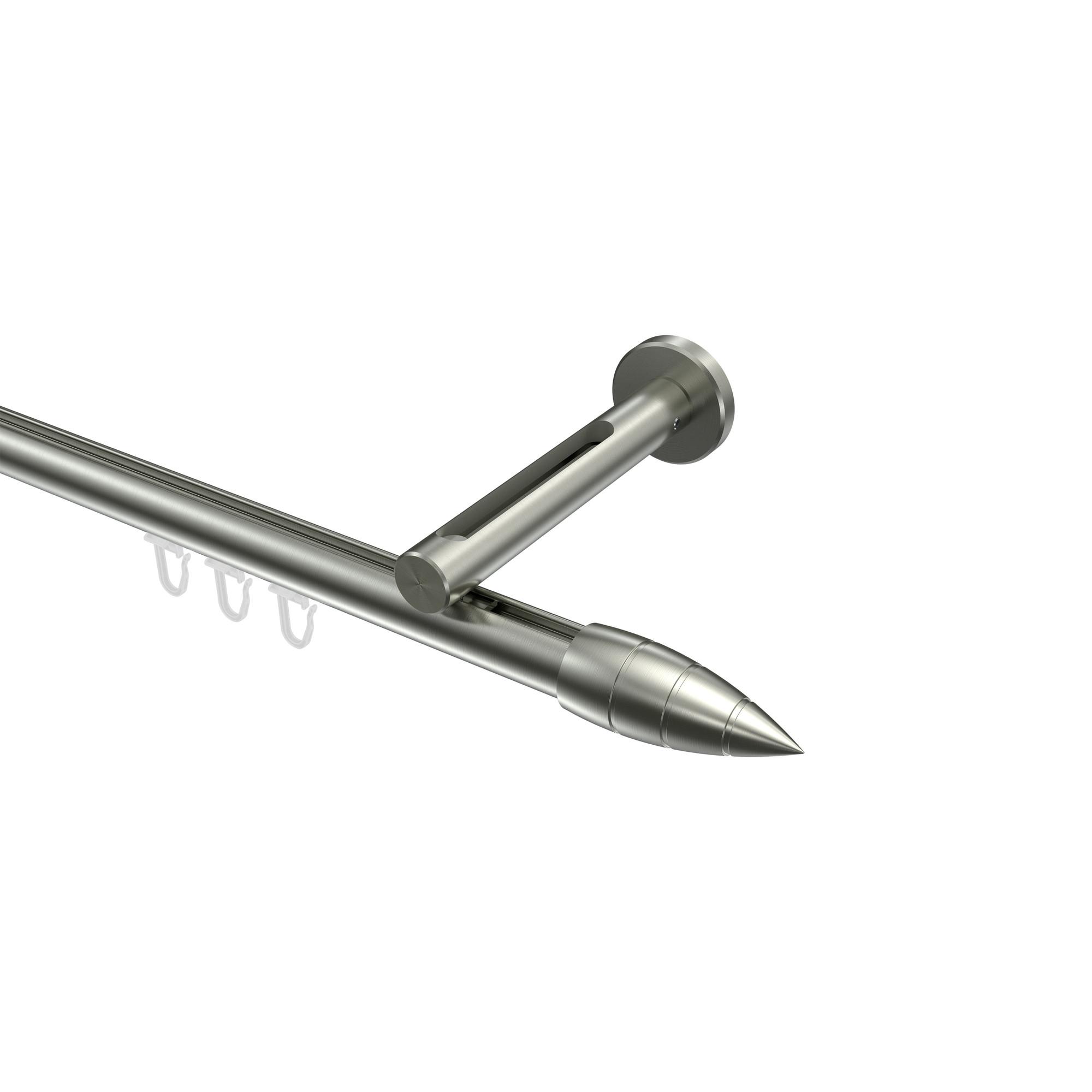 GARDINENSTANGE INNENLAUF Siteno Samanto 260 cm (geteilt in 2 x 130 cm), 1-läufig, 20 mm Ø Edelstahl-Optik - Edelstahlfarben, Metall (260cm) - INTERDECO