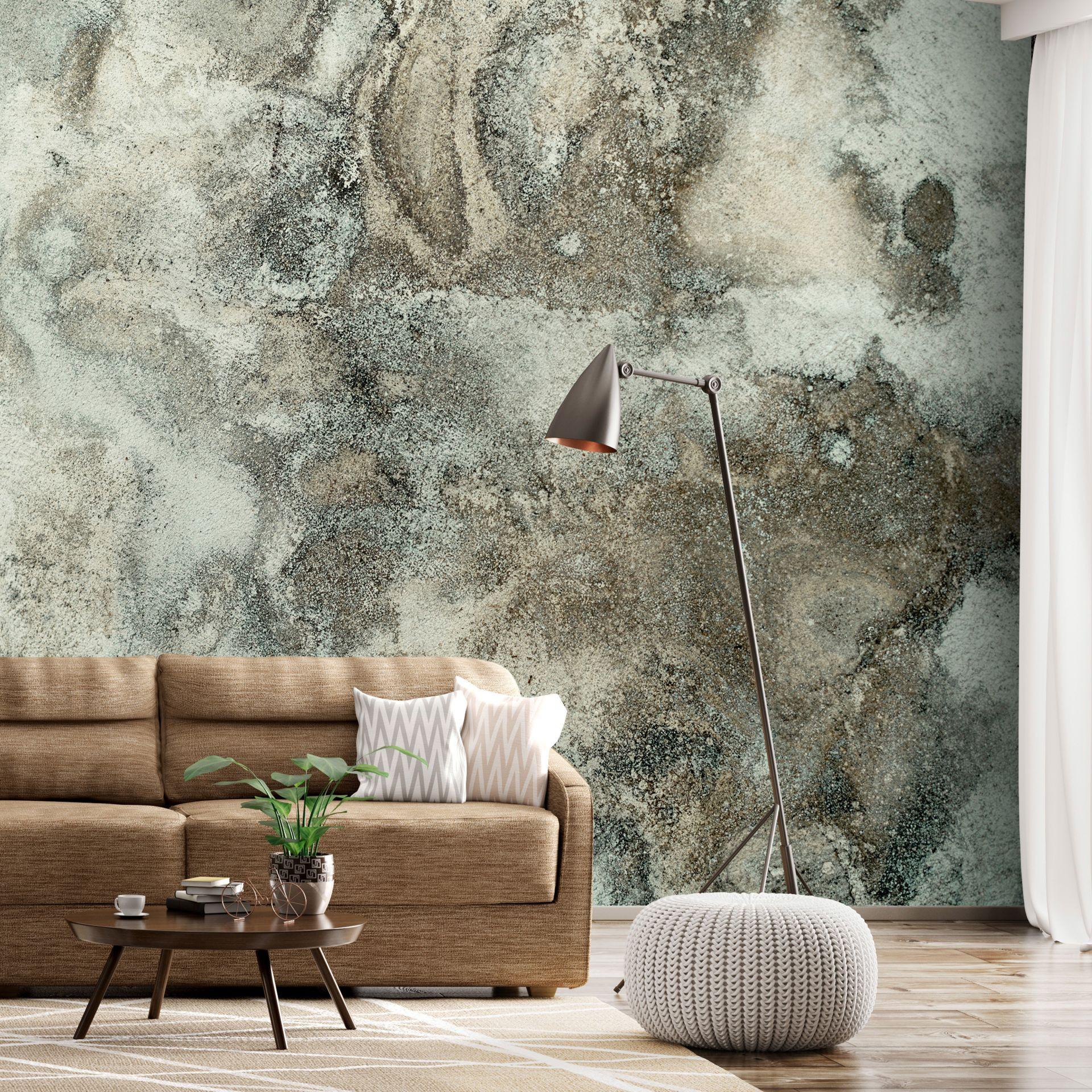 SELBSTKLEBENDE FOTOTAPETE Grün 98/70 cm - Grau/Grün, Kunststoff/Textil (98/1cm) - KUNSTLOFT