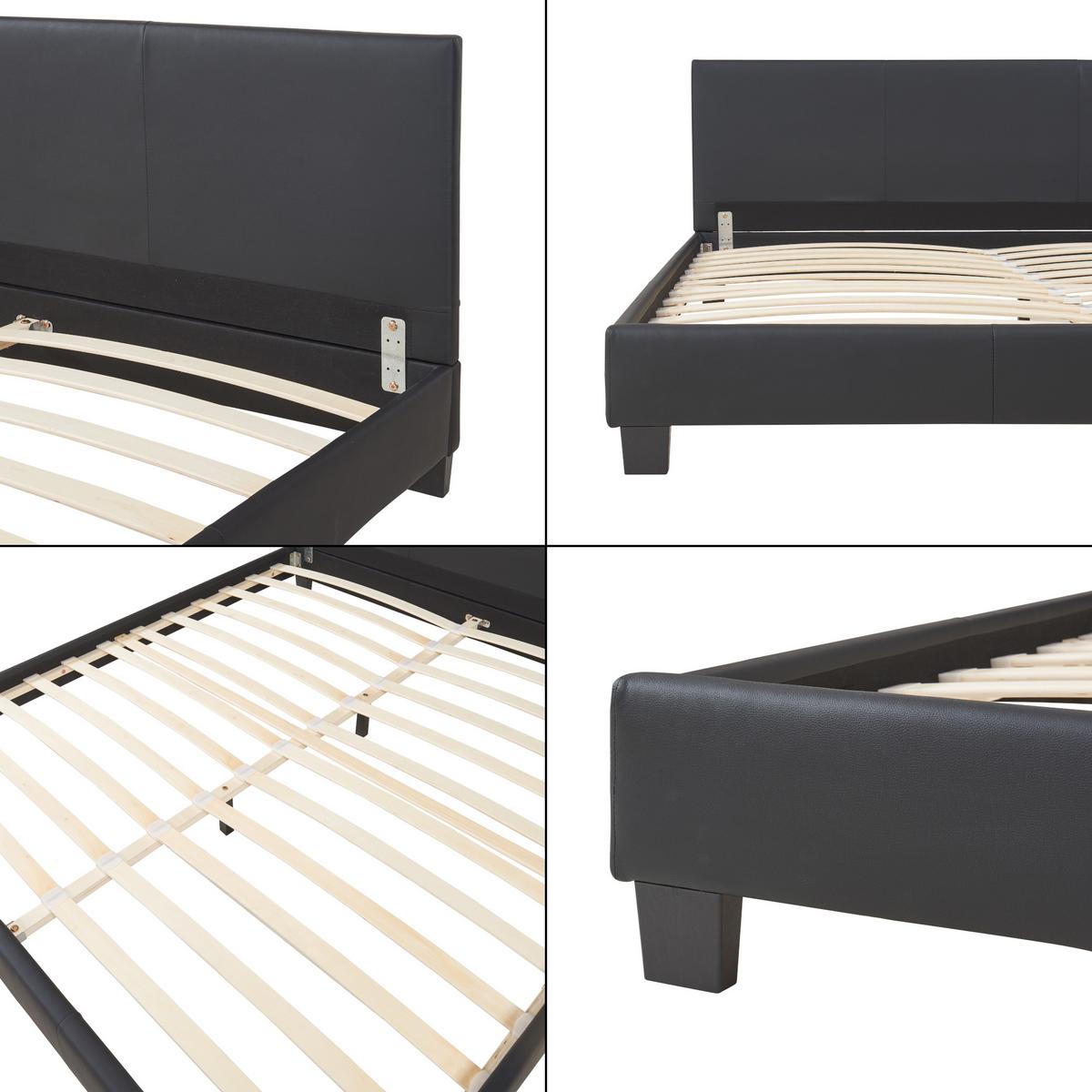 POLSTERBETT Albacete - Schwarz, Textil (160/200cm) - Corium