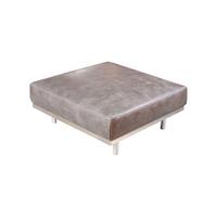 HOCKER OPRA Grau Leder - Grau, Leder (93/40/93cm) - KAWOLA