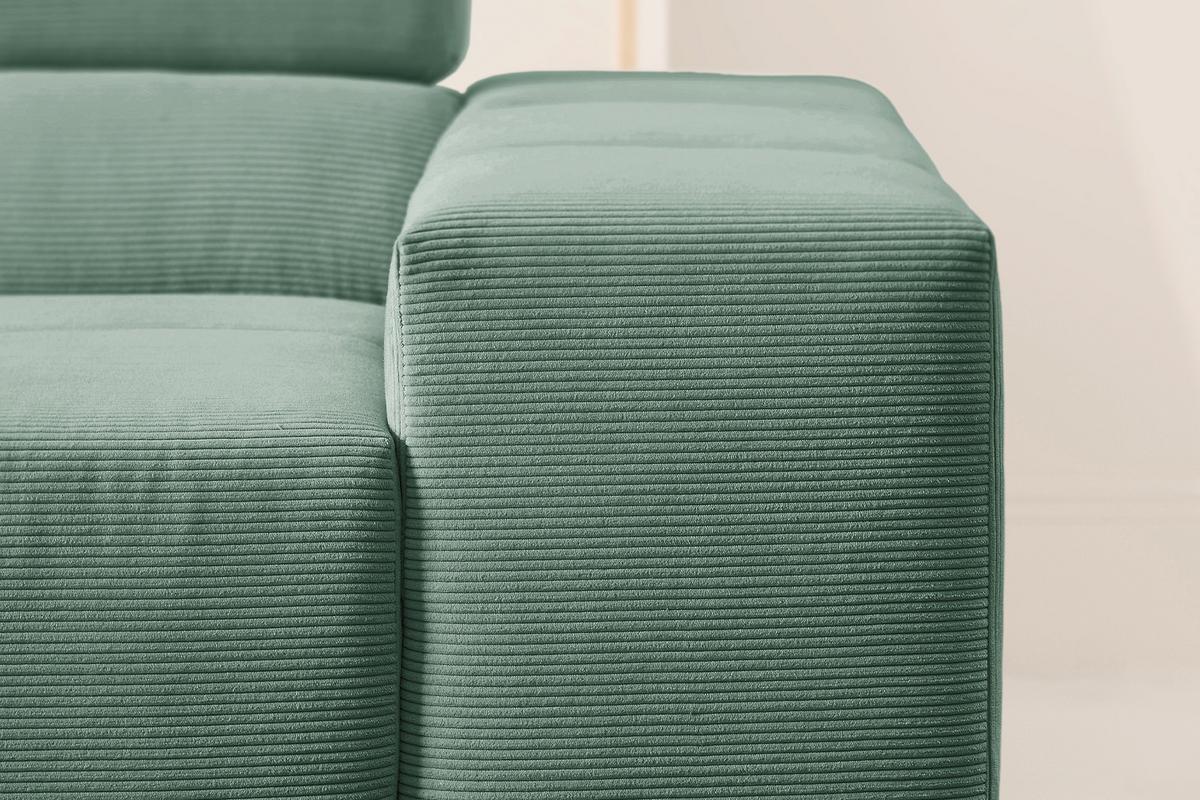 ECKSOFA NEVADA Grün Cord - Schwarz/Grün, Kunststoff/Textil (319/215cm) - KAWOLA