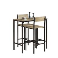 BARTISCH + 2 x BARSTÜHLE - Naturfarben, Holzwerkstoff (89/87/45cm) - SoBuy