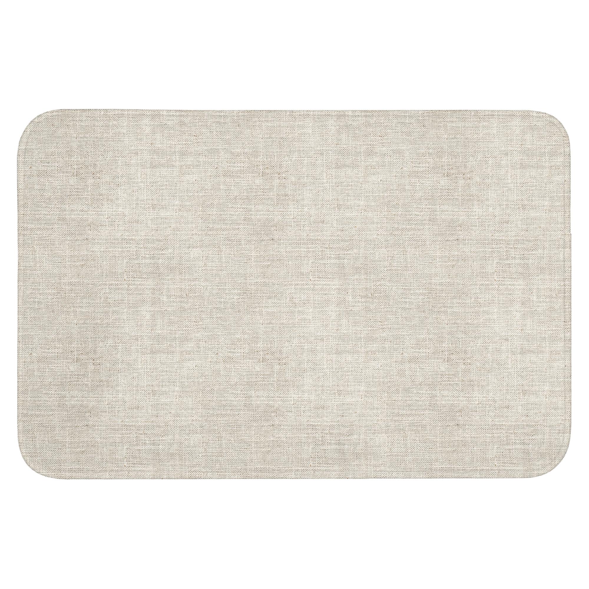BADEMATTE Leinen - Textur - Beige Badvorleger 90x60 cm - Beige, Textil (90/60cm) - OnlyWow