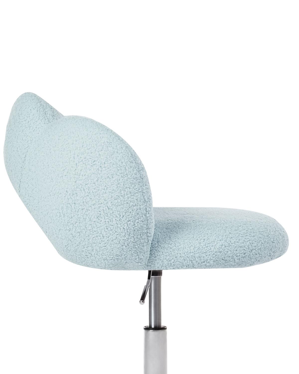 SCHREIBTISCHSTUHL Bouclé Hellblau Whizzy - Hellblau, Textil (59/64/50cm) - Beliani