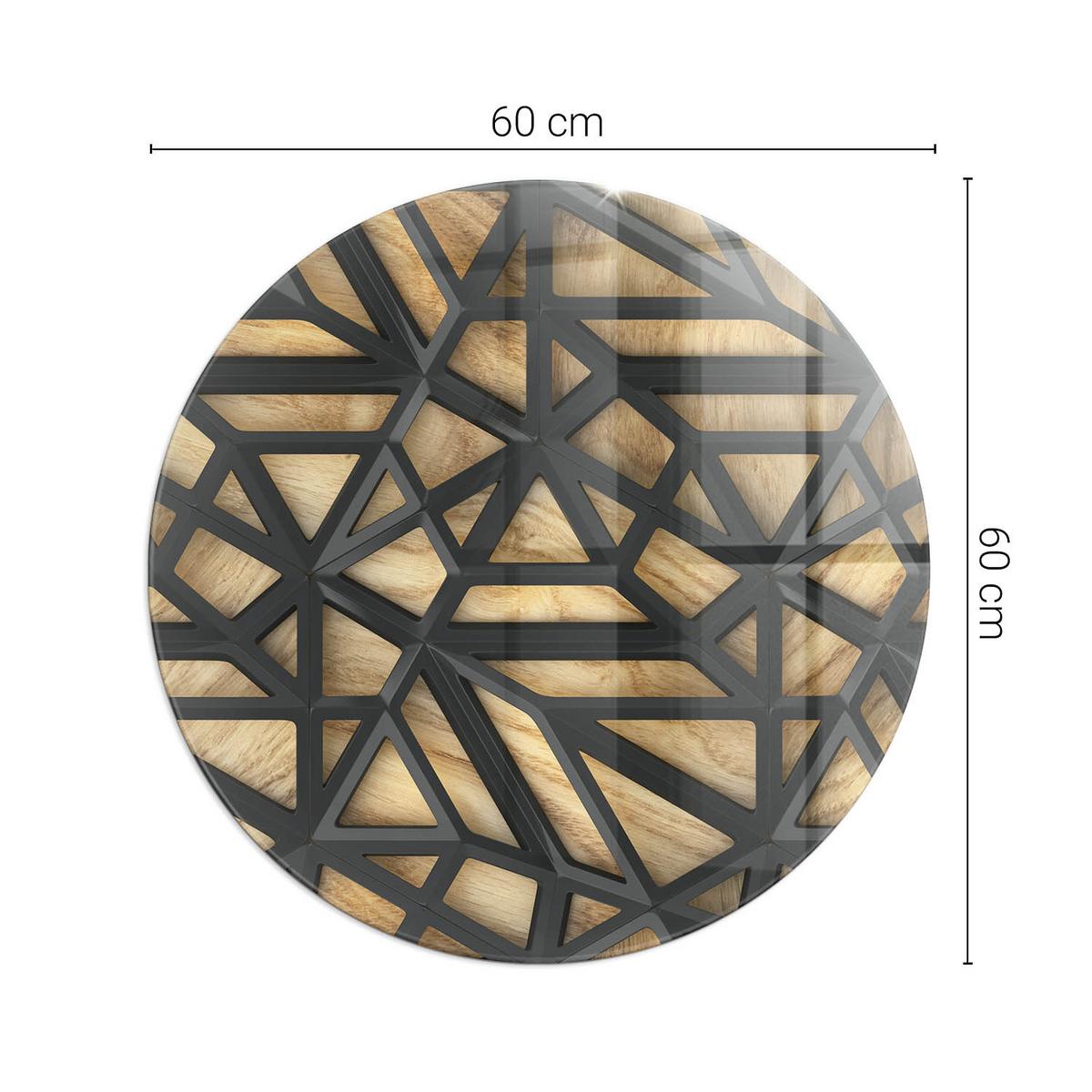 GLASPLATTE für Kamin Ø 60 cm - Braun, Glas (60/60/0.4cm) - TULUP