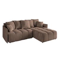 ECKSOFA Ottomane rechts LONLI-L 251x189x68 Braun Velours - Braun, Holzwerkstoff/Kunststoff (189/251cm) - ALTDECOR
