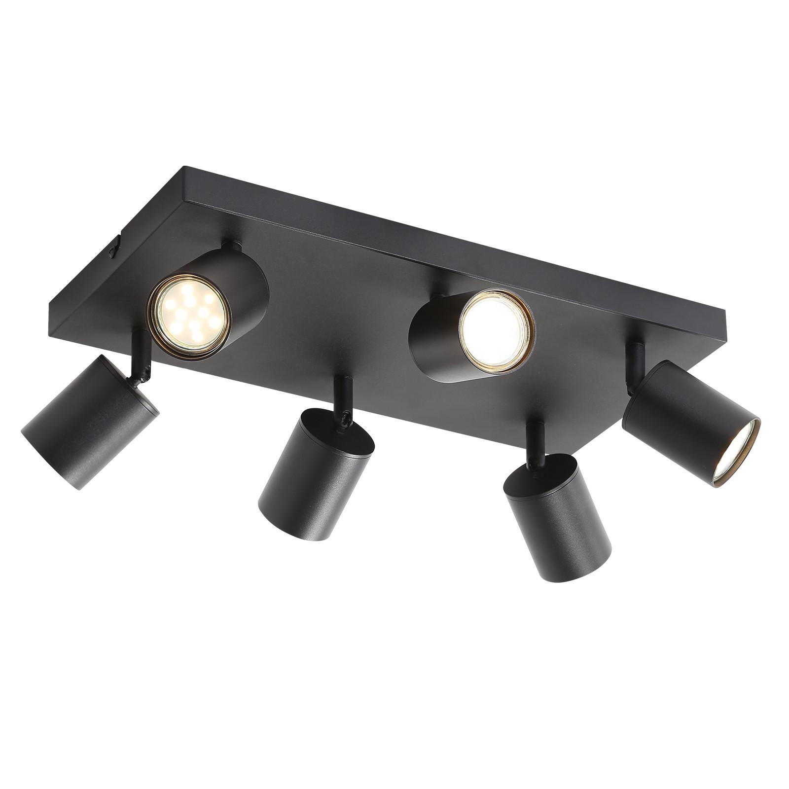 DECKENSTRAHLER Eiszapfen 6-flammig 40/20/14 cm - Schwarz, Metall (40/20/14cm) - Nettlife
