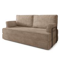 BETTSOFA SILAR aus Schaumstoff Kordstoff Beige Schlaffunktion - Beige, Textil (170/86/80cm) - MASSENO
