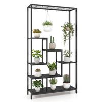 PFLANZENSTANDER Schwarz - Schwarz, Metall (100/180/30cm) - COSTWAY