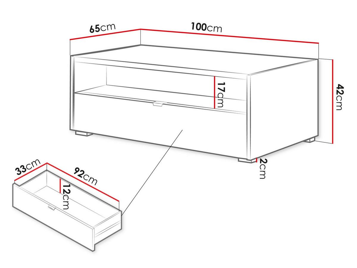 COUCHTISCH Cyliza 1SZ - Eichefarben/Graphitfarben, Holzwerkstoff/Kunststoff (65/100/42cm) - MIRJAN24