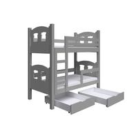 ETAGENBETT LEONE mit Bettkasten 80x180 cm Grau - Grau, Holz (80/180cm) - MASSENO