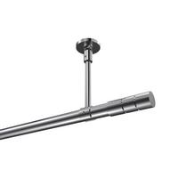 GARDINENSTANGE Sonette Elanto 240 cm (geteilt in 2 x 120 cm), 1-läufig, 20 mm Ø Chrom - Chromfarben, Metall (240cm) - INTERDECO