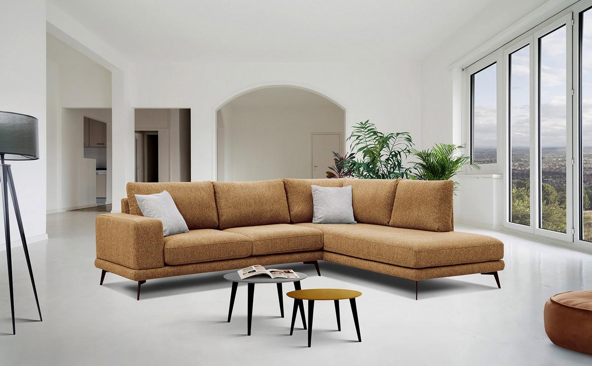 ECKSOFA MEDIOLANE 5-Sitzer, orange - Orange, Holzwerkstoff/Textil (282/219cm) - Wozimo