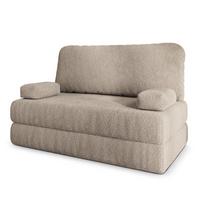 BETTSOFA KESTE aus Schaumstoff Bucle-Stoff Beige Schlaffunktion - Beige, Textil (140/86/60cm) - MASSENO