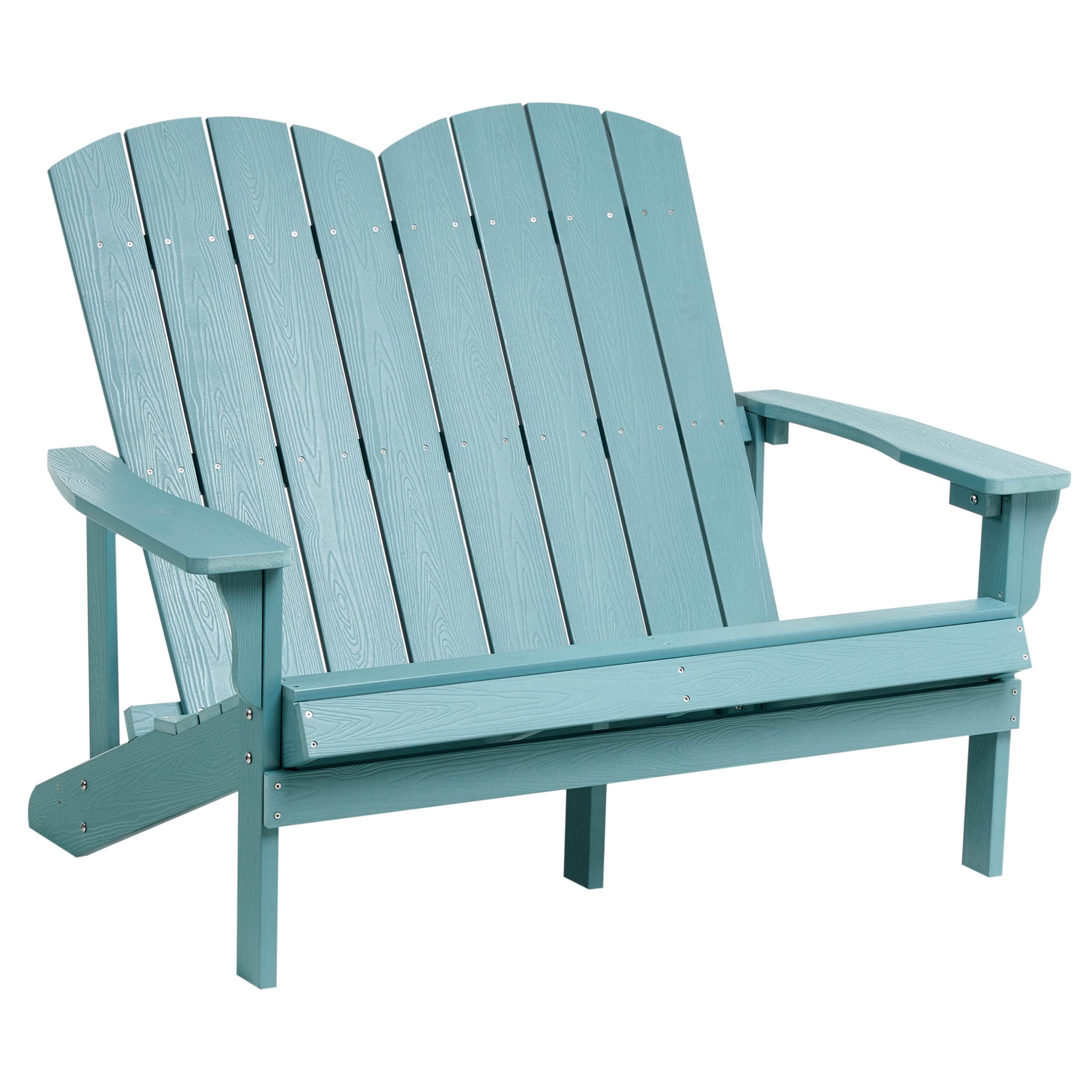 GARTENBANK Adirondack 125 cm Hellblau - Blau, Kunststoff (125/91/73cm) - Beliani