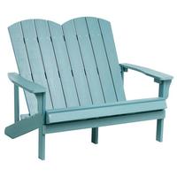 GARTENBANK Adirondack 125 cm Hellblau - Blau, Kunststoff (125/91/73cm) - Beliani