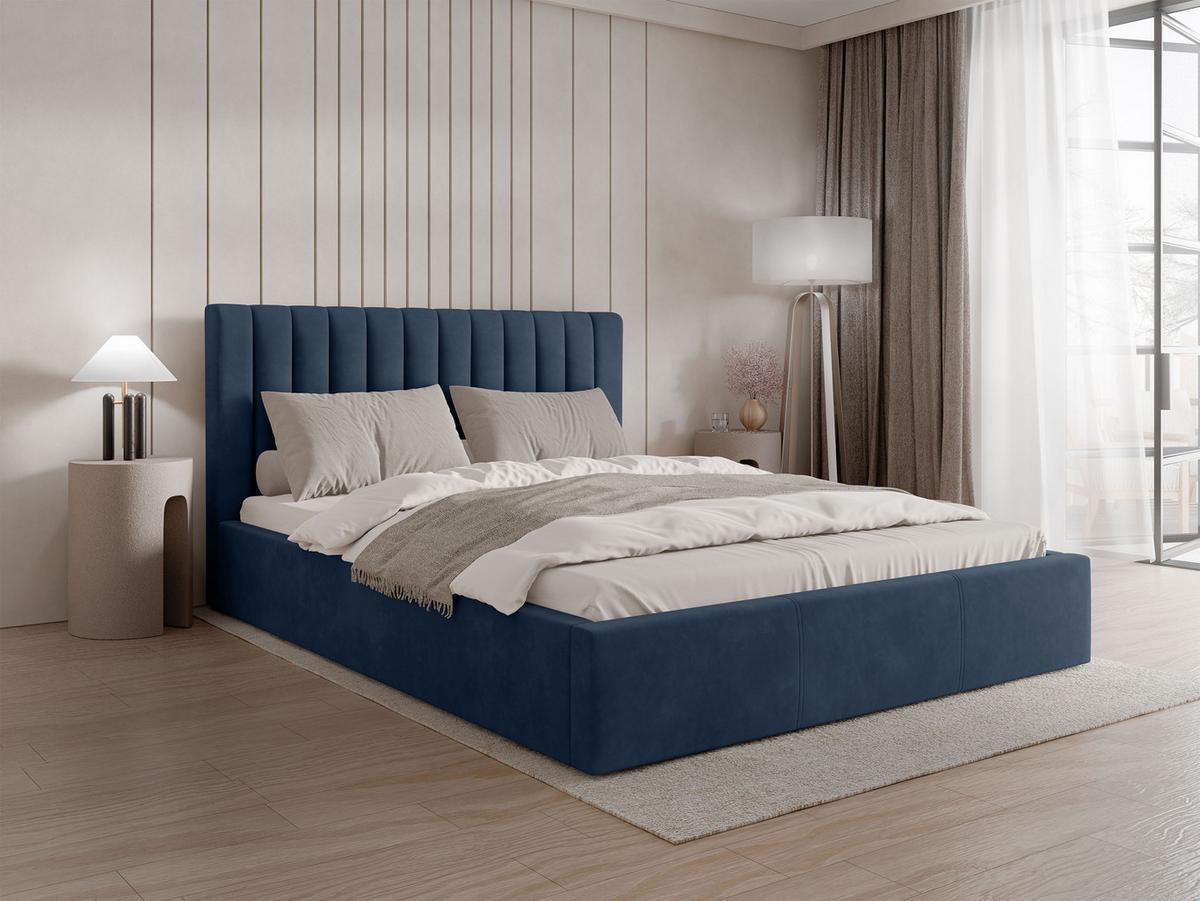 POLSTERBETT Cosmo - Blau/Naturfarben, Holz/Holzwerkstoff (160/200cm) - MIRJAN24