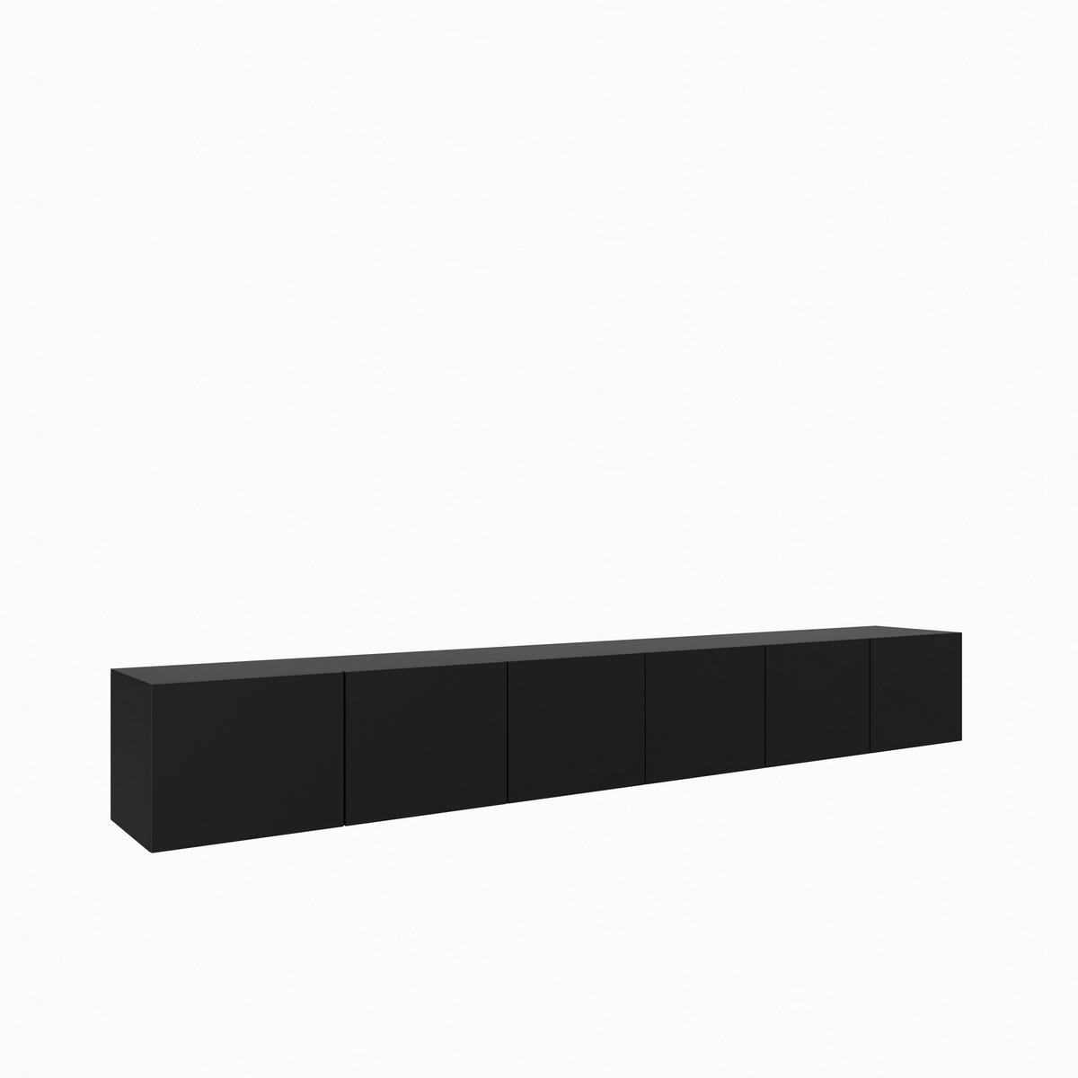 LOWBOARD MIVO 300/41/40 cm, Hängender TV-Schrank Schwarz - Schwarz, Holzwerkstoff (300/41/40cm) - MASSENO