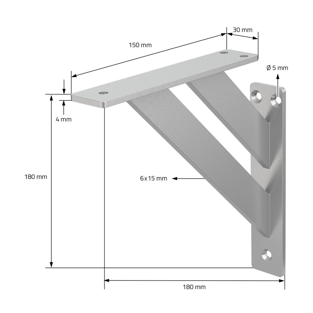 REGALHALTERUNGEN - Silberfarben, Metall (18/18/3cm) - ML-DESIGN