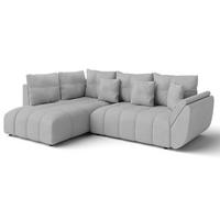 ECKSOFA L Form Corleone Hellgrau 268/192/96 cm mit Schlaffunktion - Hellgrau/Schwarz, Kunststoff/Textil (268/192cm) - AX Living