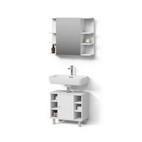 BADMÖBEL-SET Fucino Weiß 2 Teile - Weiß, Holzwerkstoff (60/54/32cm) - Livinity®