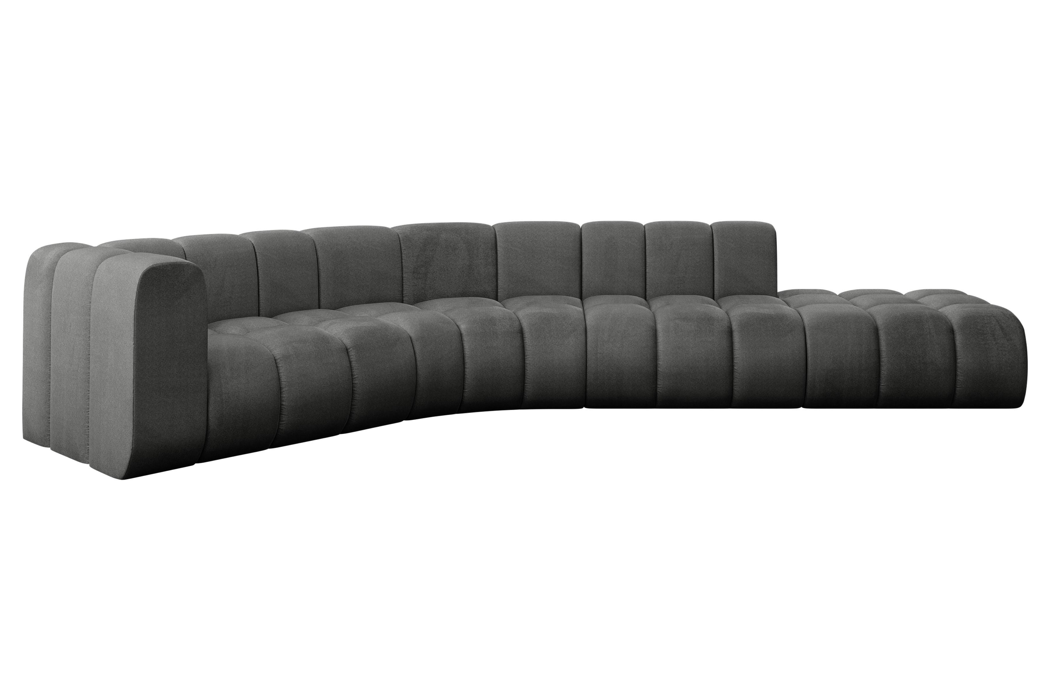 ECKSOFA modulares Sofa Tilmo-L1 - 399x194x70 cm Dunkelgrau - Dunkelgrau, Holzwerkstoff/Textil (399/194cm) - ALTDECOR