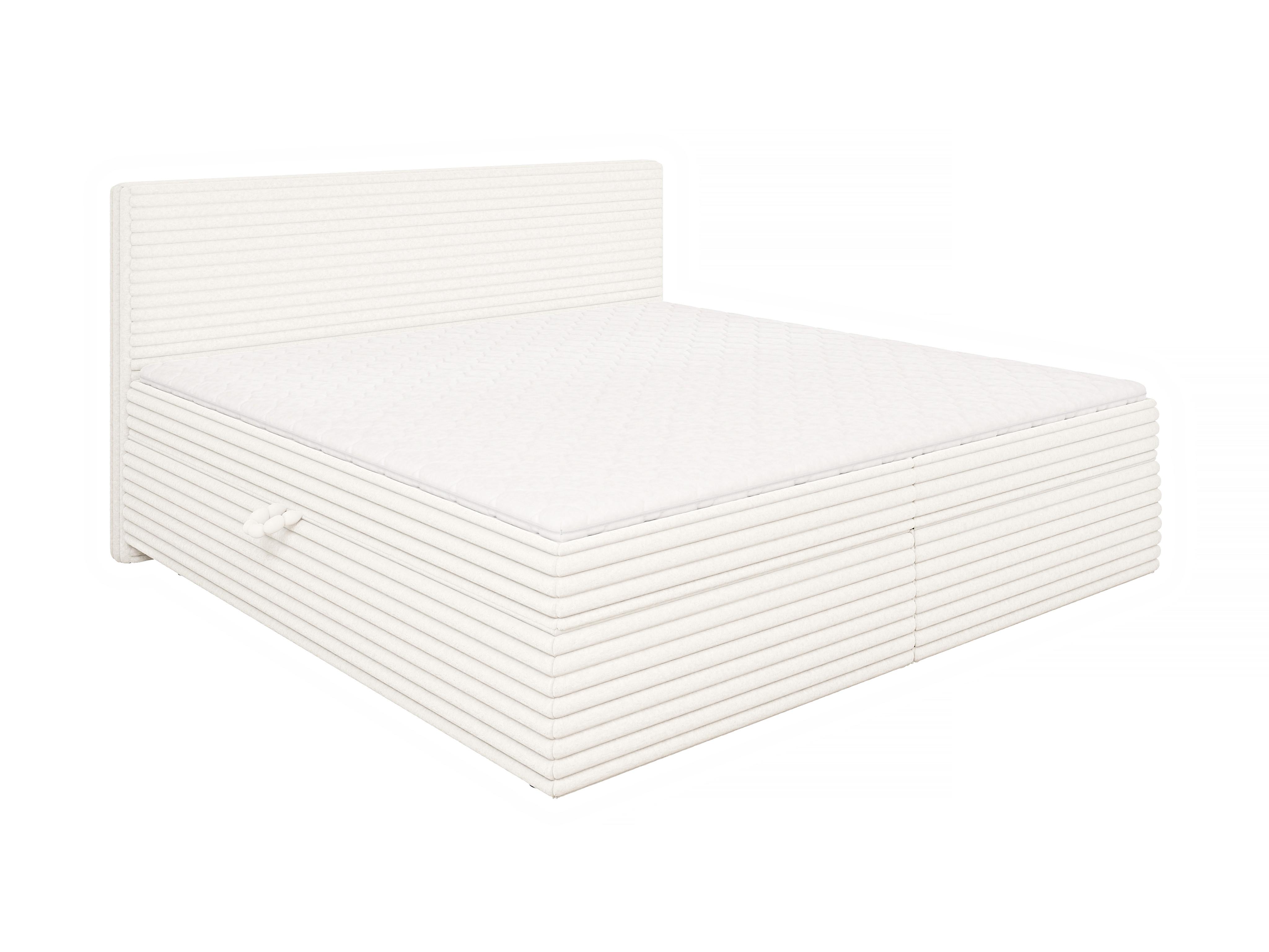 BOXBETT Roma 200/200 cm Hellbeige Plüschcord - Beige/Schwarz, Holz/Kunststoff (200/200cm) - S-Style Möbel