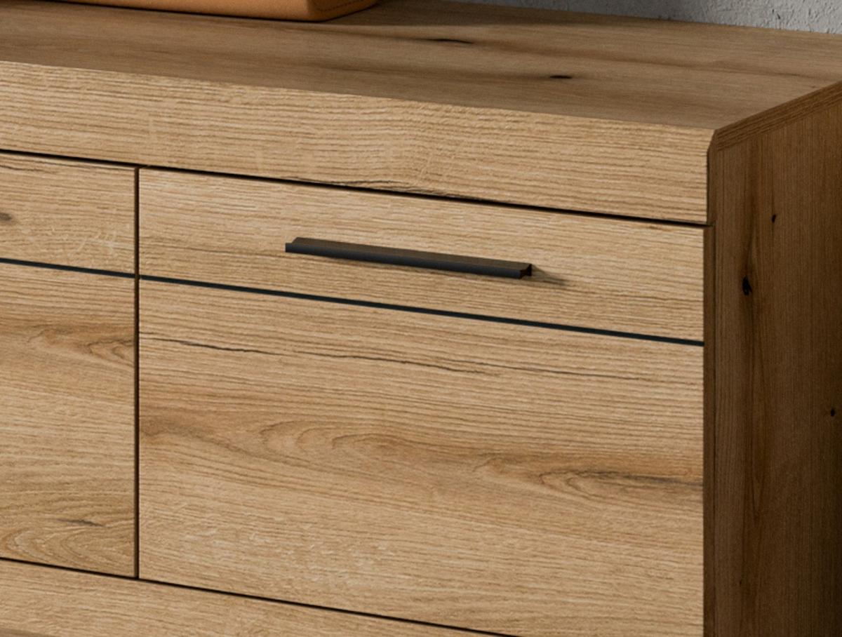 GARDEROBENBANK Evoke Eiche 90 cm, Schuhbank mit Stauraum - Eichefarben/Schwarz, Holzwerkstoff/Kunststoff (90/44/40cm) - Inn.Furn