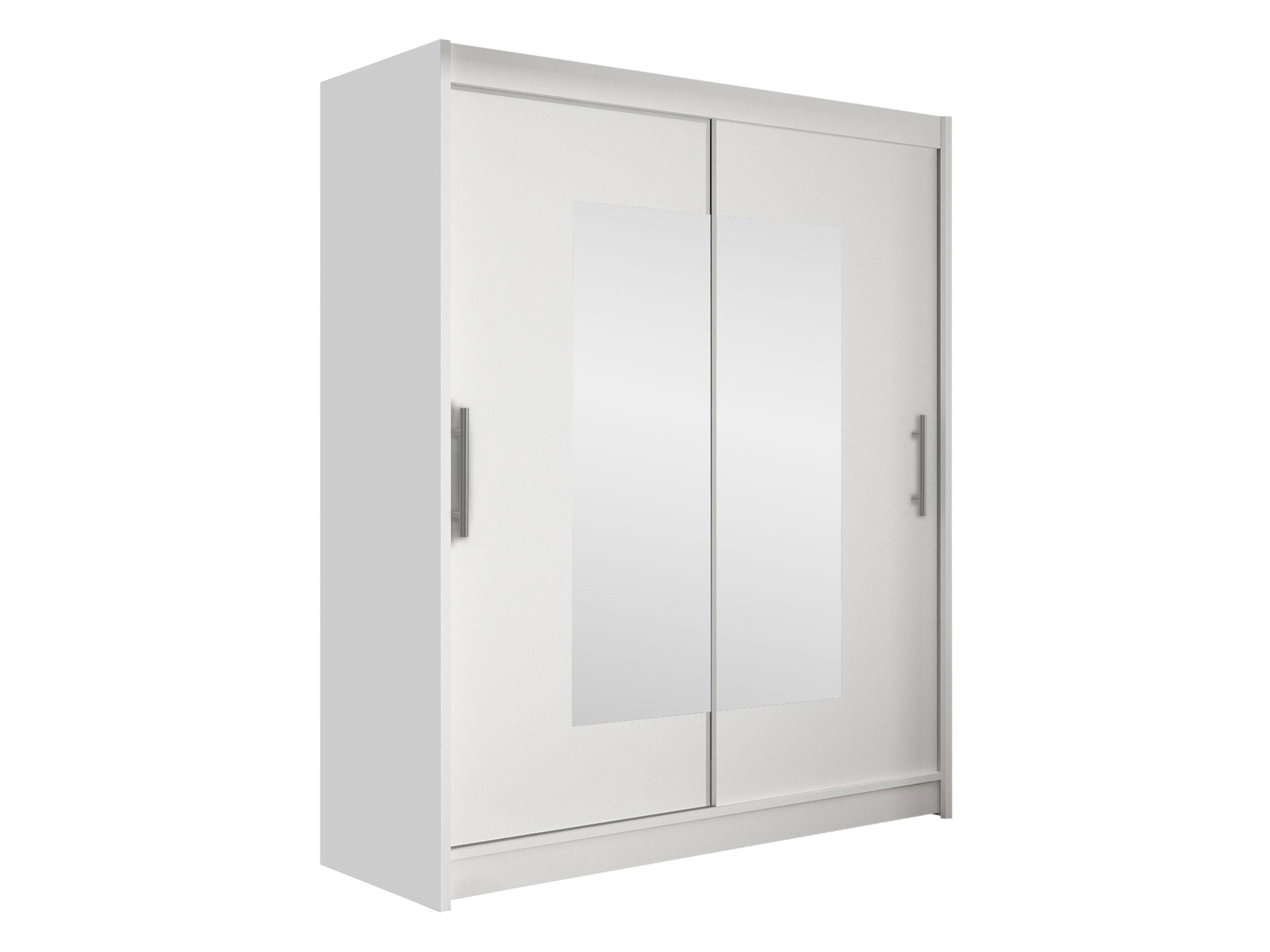 SCHWEBETÜRENSCHRANK Westa III - Silberfarben/Weiß, Holzwerkstoff/Metall (150/200/58cm) - MIRJAN24