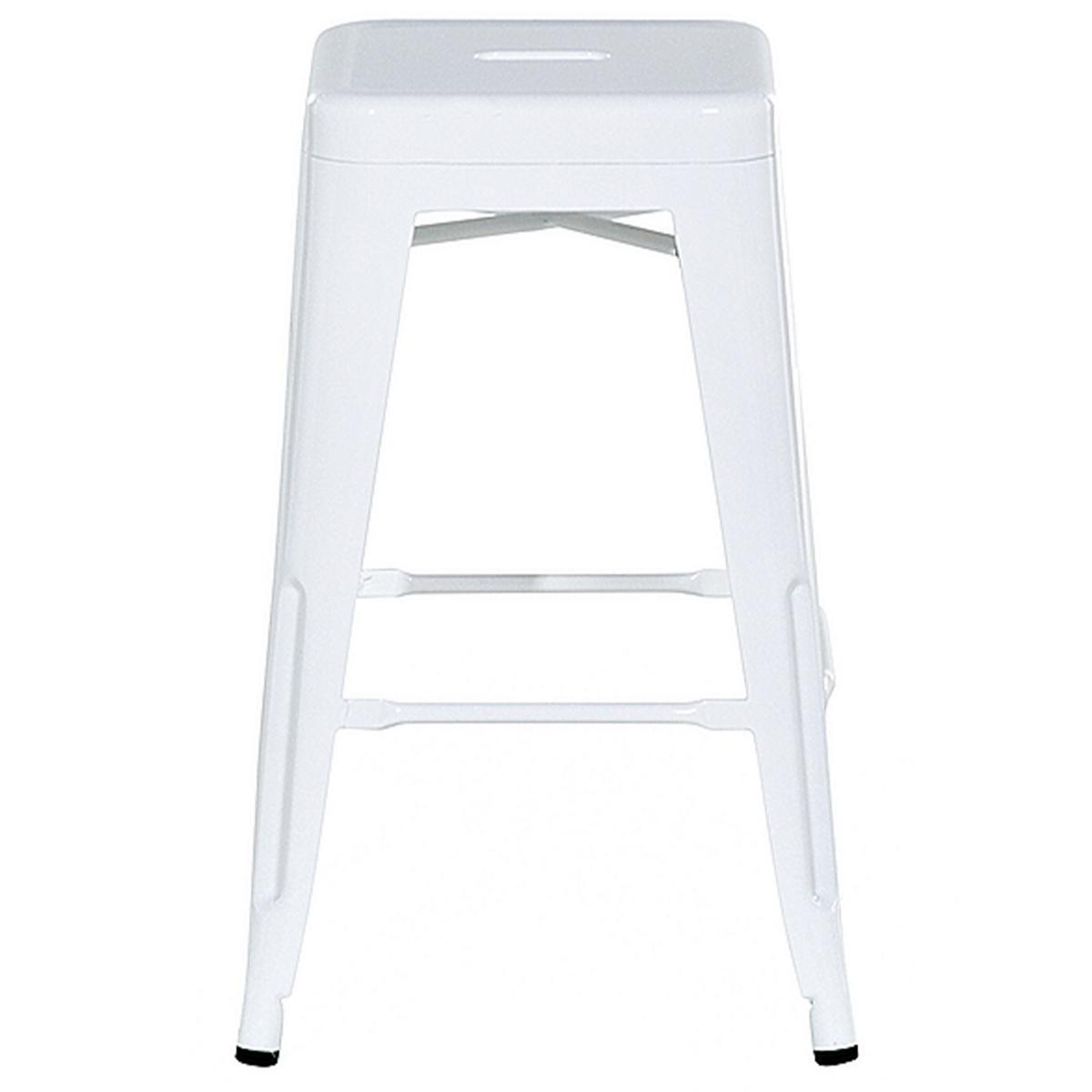HOCKER 2er-Set Metall Weiß Cabrillo - Weiß, Metall (30/60/34cm) - Beliani