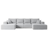 WOHNLANDSCHAFT mit Schlaffunktion und Bettkasten SIERRA-U-S - 349x161x87 cm Grau Cord - Schwarz/Grau, Holzwerkstoff/Kunststoff (349/87/161cm) - ALTDECOR