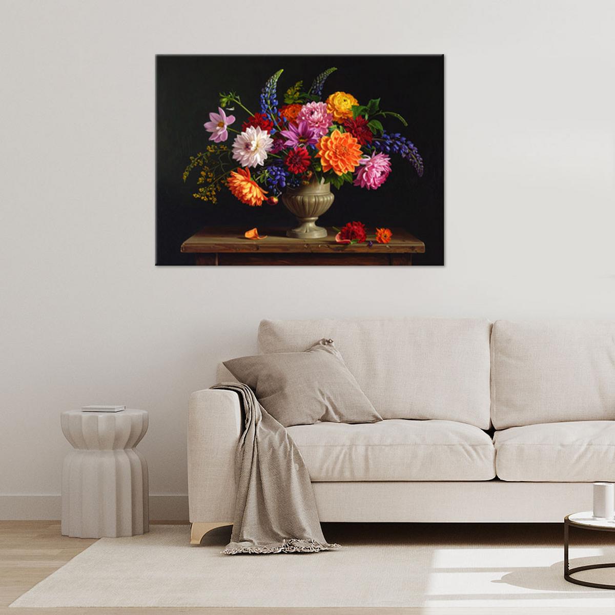 LEINWANDBILD Blumen 30x20cm - Multicolor, Textil (30/20cm) - Feeby
