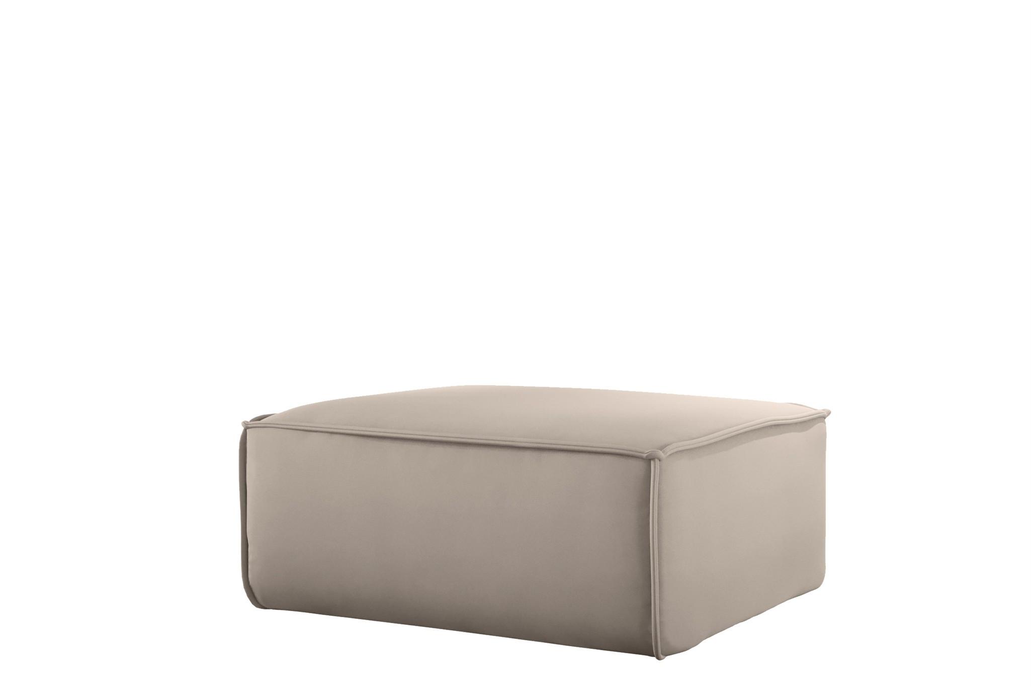 POLSTERHOCKER Celes Premium Opera Velvet - Sandfarben, Holzwerkstoff/Textil (105/40/105cm) - Fun Möbel
