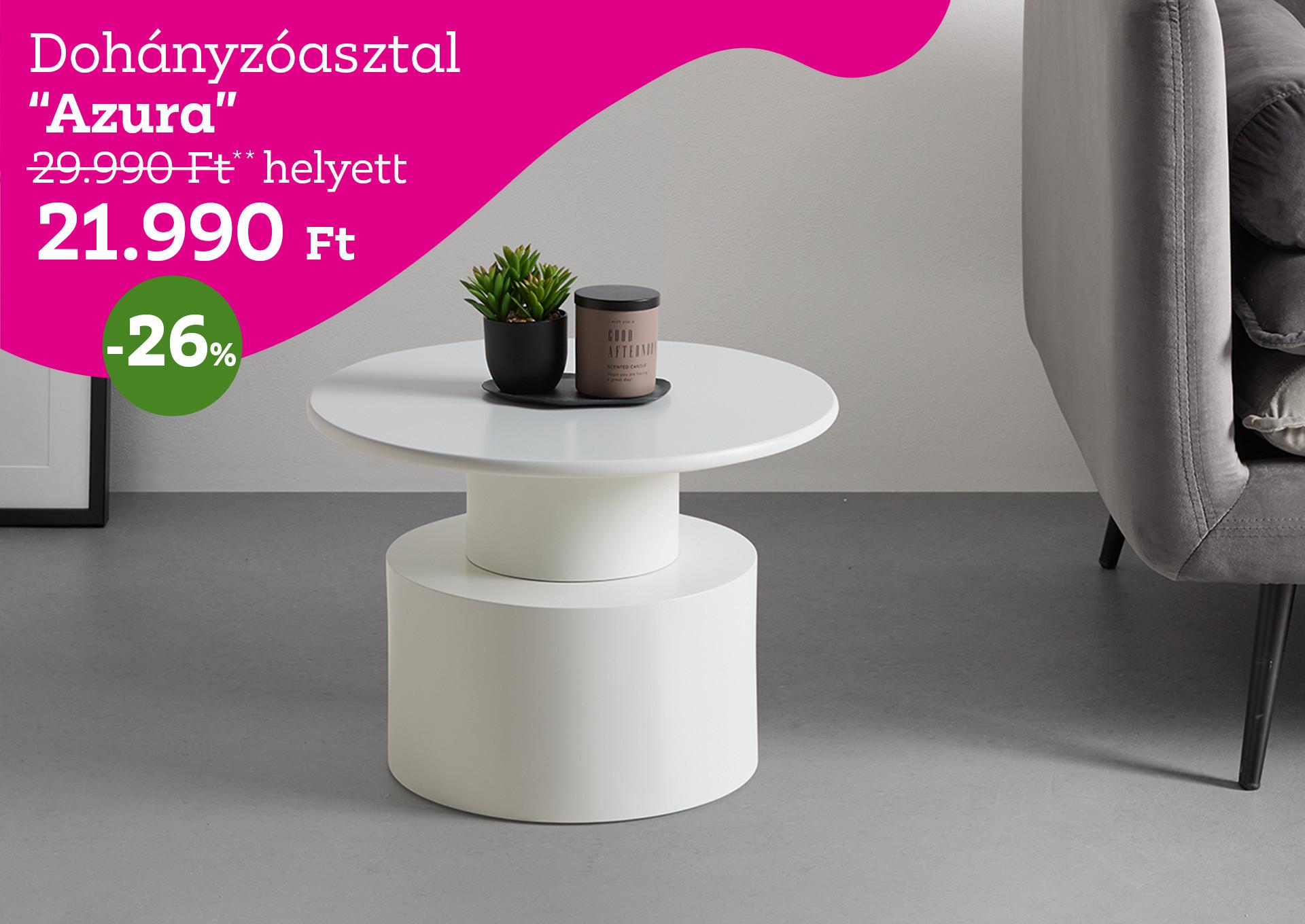 Dohányzóasztal  AZURA 29990 Forint helyett 21990 Forint, kedvezmény mértéke 26%