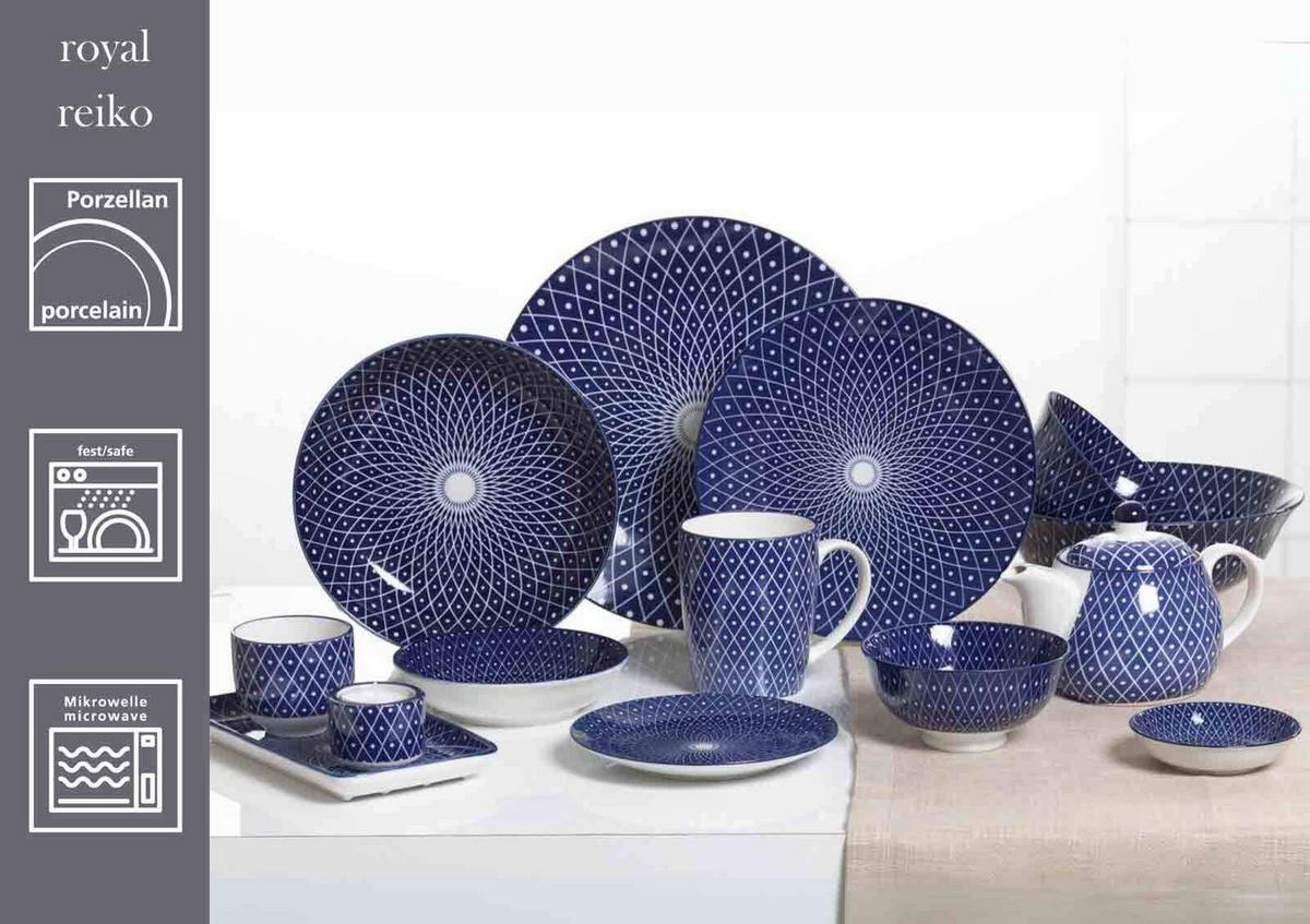 BASIC-SET Royal Reiko blau-weiß 12-tlg. - Blau/Weiß, Keramik (2/2/2cm) - Ritzenhoff Breker