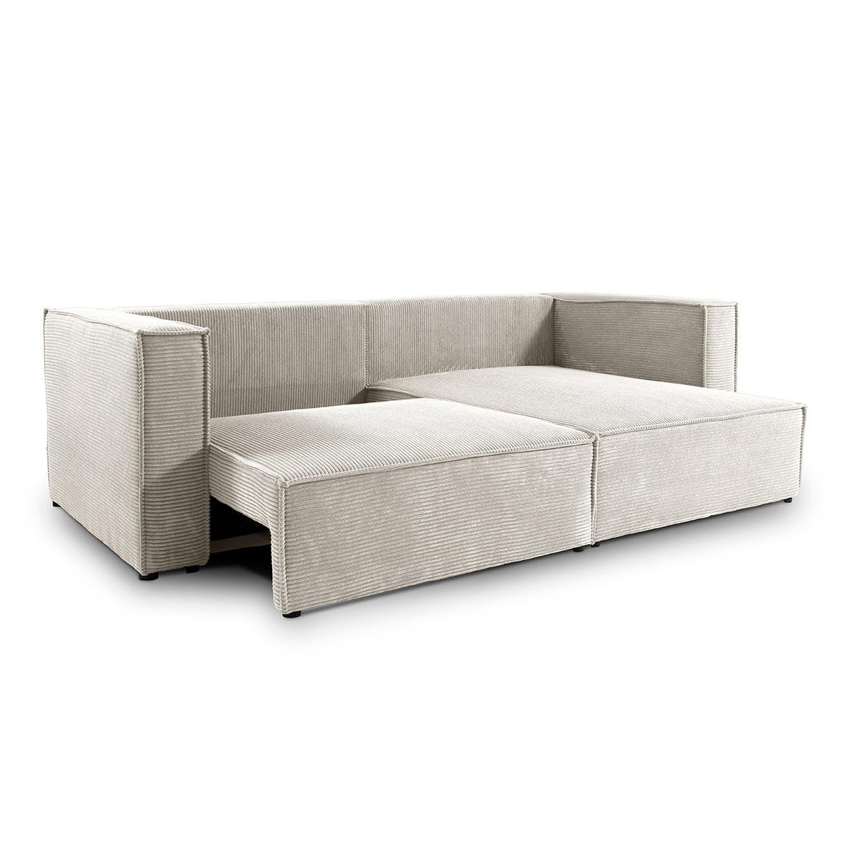 SOFA Jimmy 3 Sitzplätze Weiß-Beige - Weiß, Holz (245/77/148cm) - Petits-meubles